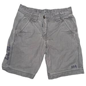Helly Hansen Cotton Mens Grey Shorts Sz 32 sailing Nautical Coordinate Spellout